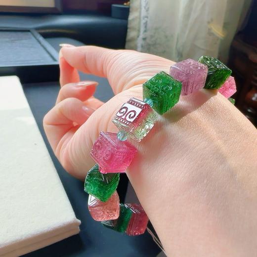 回纹雕刻单圈碧玺手串 商品图8