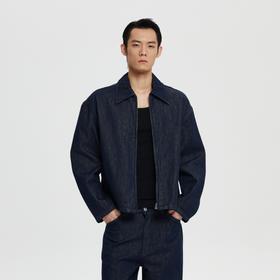 oneup宽松拉链牛仔夹克