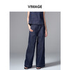 VIMAGE纬漫纪经典牛仔阔腿裤V2405103 商品缩略图3