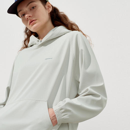 714street户外防泼水加绒连帽卫衣男2025秋季宽松落肩情侣款帽衫 商品图1