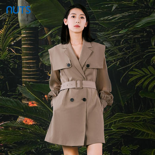 NUTS春秋季新款设计感气质通勤收腰短款西装连衣裙女415101002 商品图0