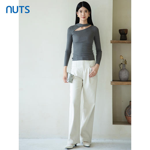 NUTS商场同款秋季时尚气质修身显瘦设计感毛织套头衫女4390501A1 商品图2