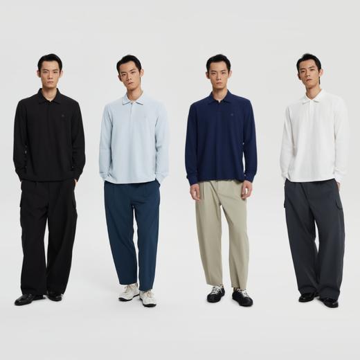 oneup珠地宽松长袖Polo 商品图4