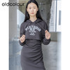 oldcolour秋季新款甜酷风字母印花连帽卫衣两件套连衣裙P381006A1 商品缩略图3