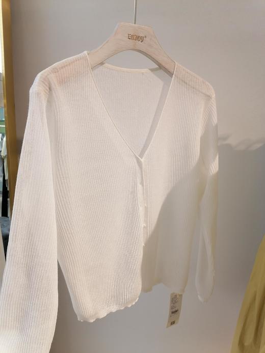 【门店同款】ENJOY夏季简约V领纯色开衫 162288140 商品图1