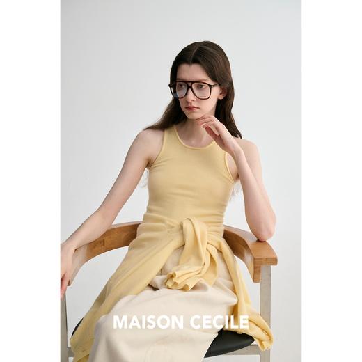 MAISON CECILE 经典加色/羊绒羊毛修身显瘦软糯针织卷边背心 商品图4