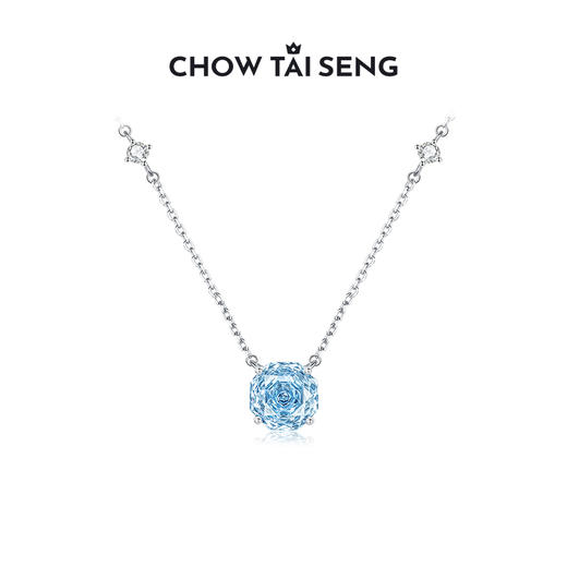 周大生玫瑰星云项链女款纯银S925轻奢高级感锁骨链七夕礼物送女友 商品图1