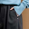 【醋酸羊毛】三彩2025冬季新款慵懒休闲长裤松紧高腰阔腿裤宽松垂感M 商品缩略图3