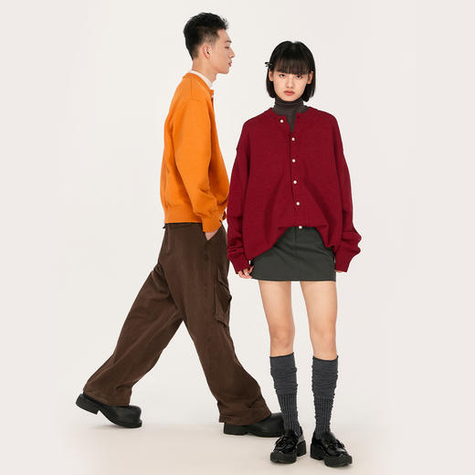 NPC潮牌安可拉红手工订制纽扣落肩针织毛衣开衫男慵懒NP48SW38 商品图3