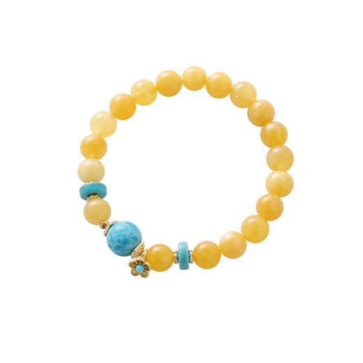 【国风系列】三彩2025新款优化黄玉海纹石手串手链女宫廷风约会 商品图2