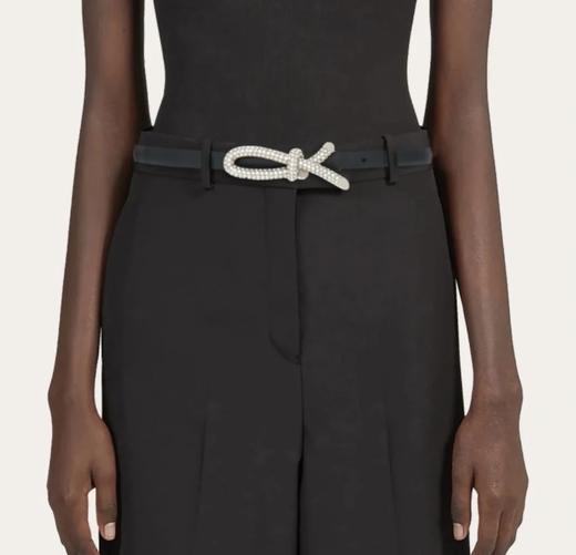 重磅推荐！蝴蝶结水晶钻扣腰带  SF蝴蝶结女士皮带  双面牛皮材质 商品图1