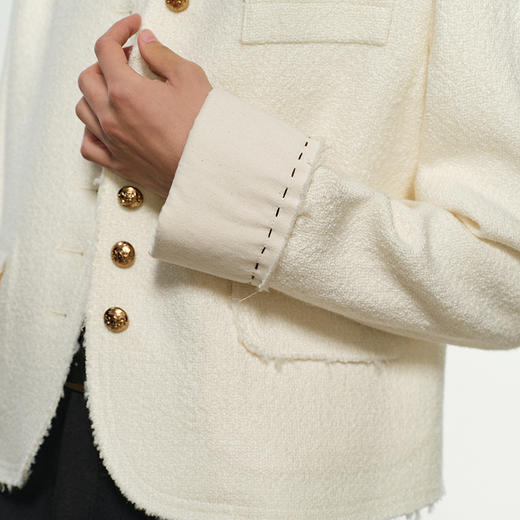 NEELLY纳俪商场同款秋季新款气质小香风短外套女百搭圆领上衣N25084C04608 商品图2