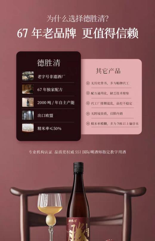 【德胜清】纯米大吟酿38 国产清酒日期新鲜夏日清爽海鲜配餐 720ml 商品图5