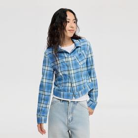 oneup格子短款外套