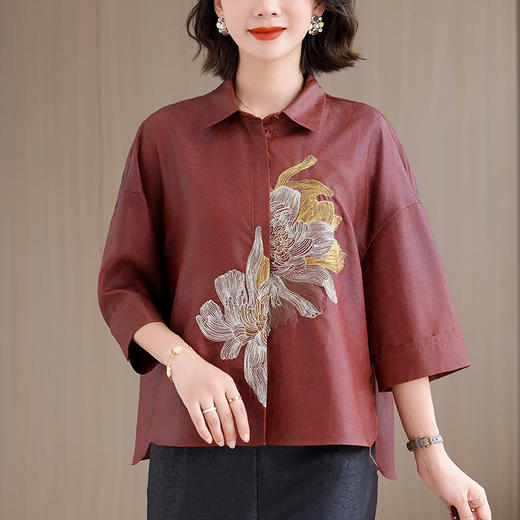 A2851初秋新款刺绣短外套女香云纱气质女士新中式西装上衣女 商品图0