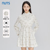 NUTS商场同款春秋季白色木耳领气质收腰长袖连衣裙女315103179B 商品缩略图0