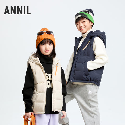 男女童带帽羽绒马夹冬季新款安奈儿童装EM542554 商品图0
