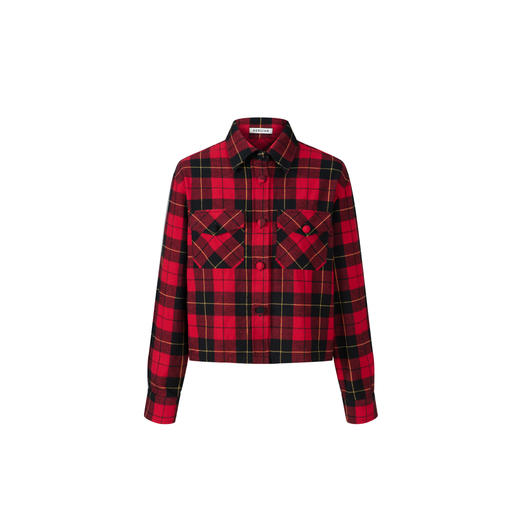 HERLIAN2025年秋季新品女士黑红格纹设计衬衫外套 商品图4