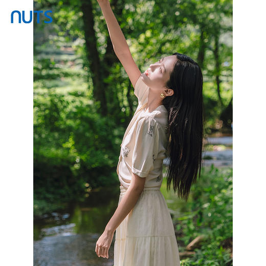 NUTS商场同款秋季V领通勤气质百搭短袖短款针织外套女4310503A1 商品图3