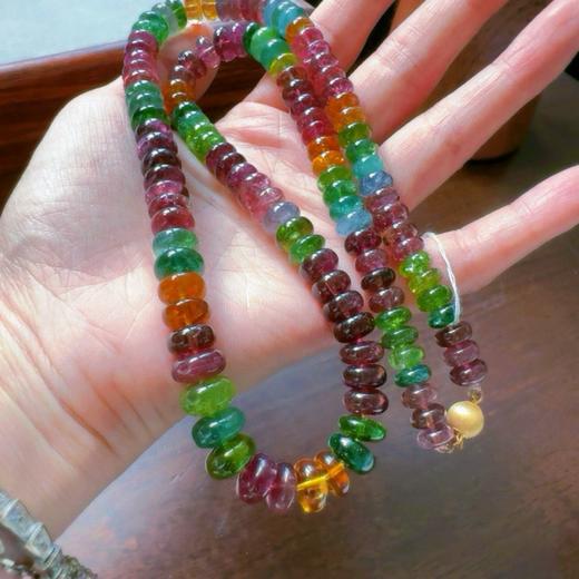 7.8-11.3mm碧玺算盘珠项链 商品图8