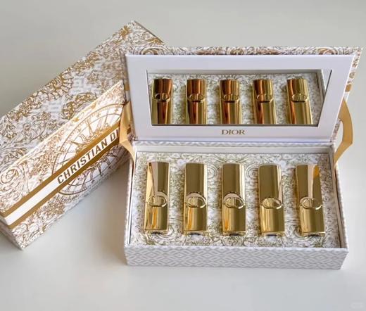 【品牌授权 七夕好礼】迪奥圣诞烈焰蓝金限定金管口红小样五件套 #999、284、374、994、777*1.5g 商品图2