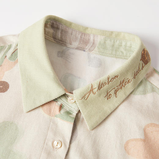 谜底衬衣长袖女2025秋季新品复古通勤磨毛印花亲肤衬衫253MC1245 商品图3