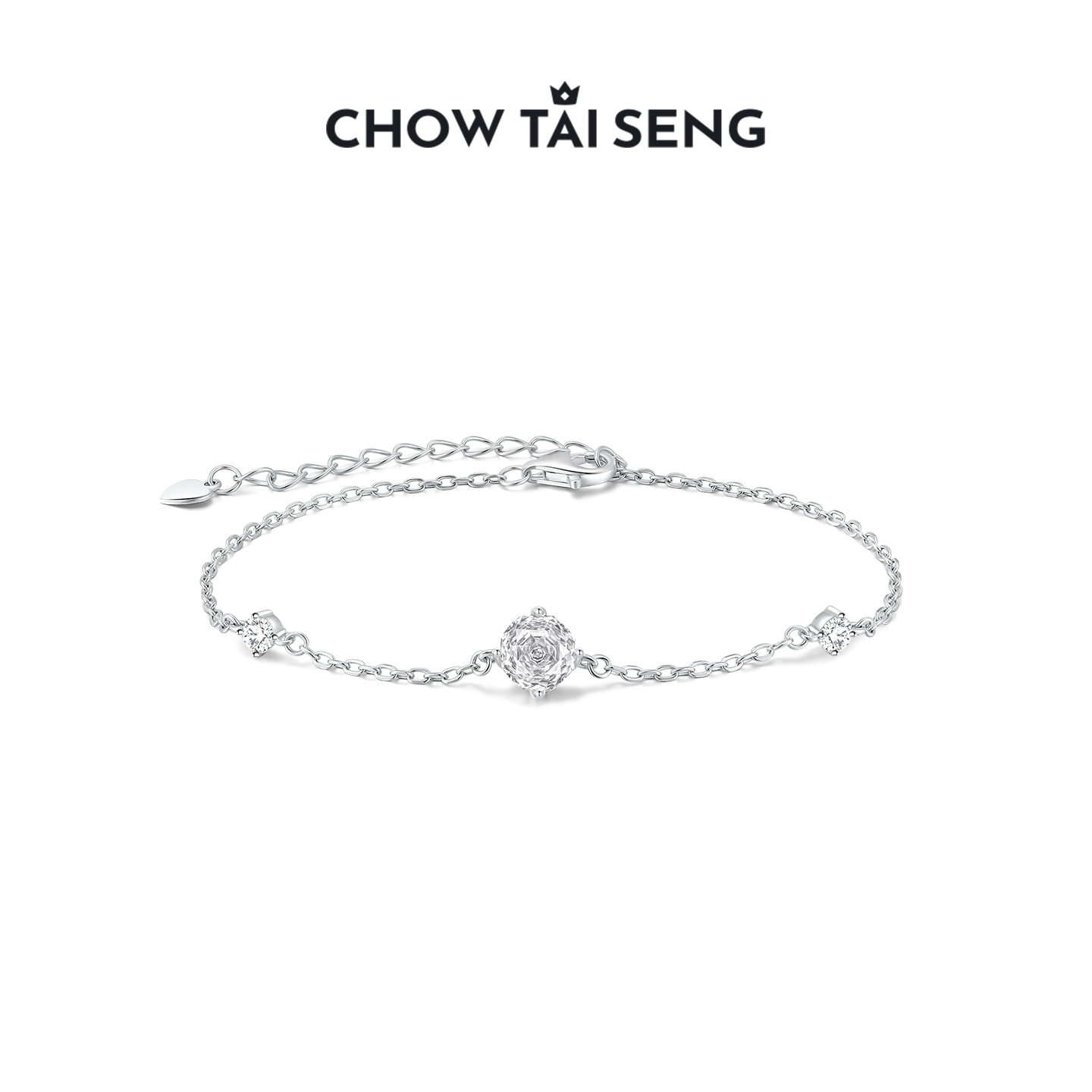 周大生玫瑰星云手链纯银S925轻奢高级设计手饰女款七夕礼物送女友