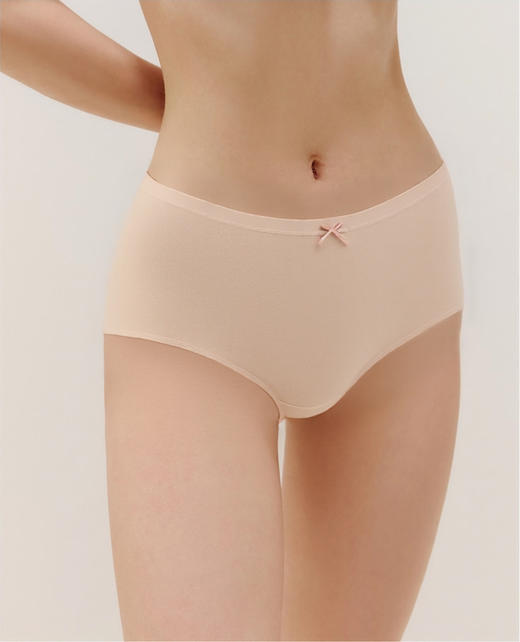 官网199！全棉*代三条装棉质亲肤裸感中腰纯色女士内裤7A抑菌透气全包臀三角裤 商品图3