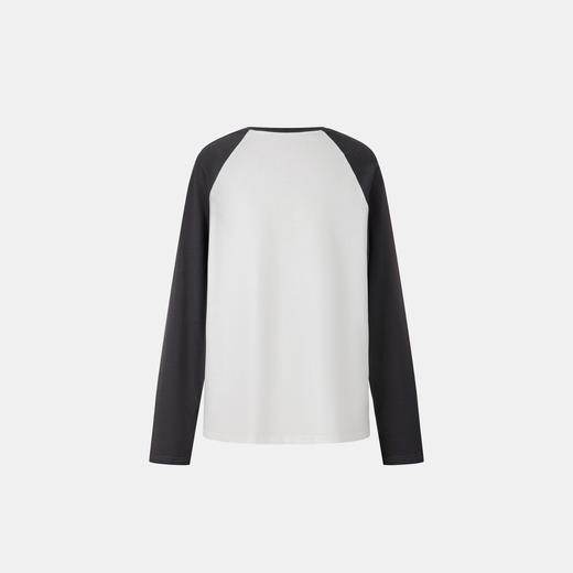 HERLIAN2025年秋季新品女士领口蝴蝶结印花撞色插肩袖T恤衫 商品图1