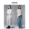 VIMAGE纬漫纪圆领撞色拼接设计休闲率性风T恤V2402102 商品缩略图0
