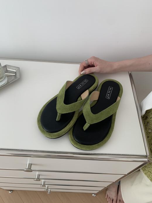 【GZ】无忧购“清仓大促”法式简约磨砂牛皮绒面休闲夹趾凉拖G608-1（截单后3-5天发货) 商品图7