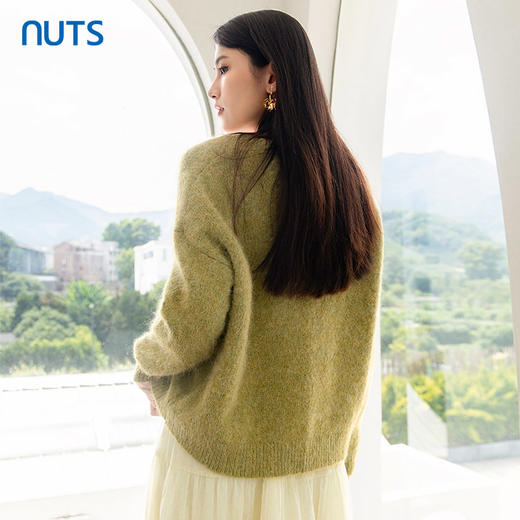 NUTS商场同款春秋款V领保暖毛织套头衫4340505A1 商品图4