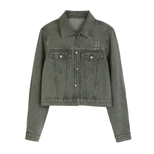 NEELLY纳俪商场同款秋季新款复古牛仔短外套女休闲通勤上衣N25084C04588 商品图3