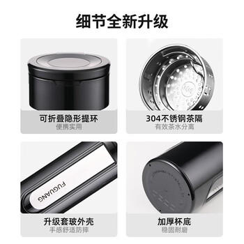 富光大容量玻璃杯 高硼硅玻璃泡茶杯茶水分离 商务双层水杯子男400ml 商品图4