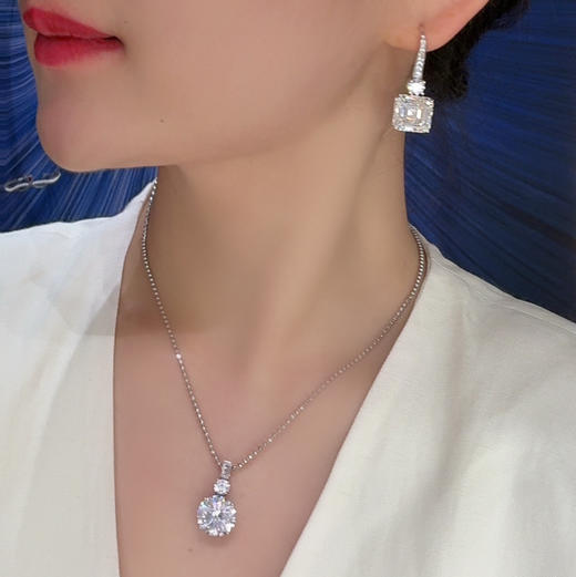 GAONAS 925银合成锆石耳饰 恒久风范经典阿斯切白色耳环11068EW 商品图4