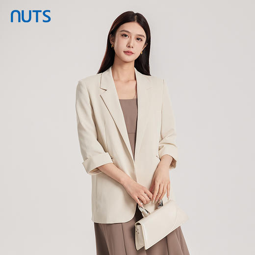 NUTS商场同款春秋季时尚简约通勤气质职场OL西装外套女4320404A1 商品图3