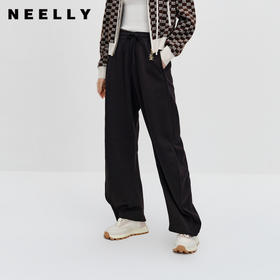 NEELLY纳俪商场同款直筒休闲裤秋新款宽松拖地阔腿卫裤香蕉裤女N25084H04576