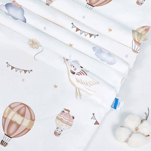 贝彤针织棉双胆被120*150cm（熊猫飞航标准款Cb2509白色/乖兔游车标准款Cb2509蓝灰） 商品图9