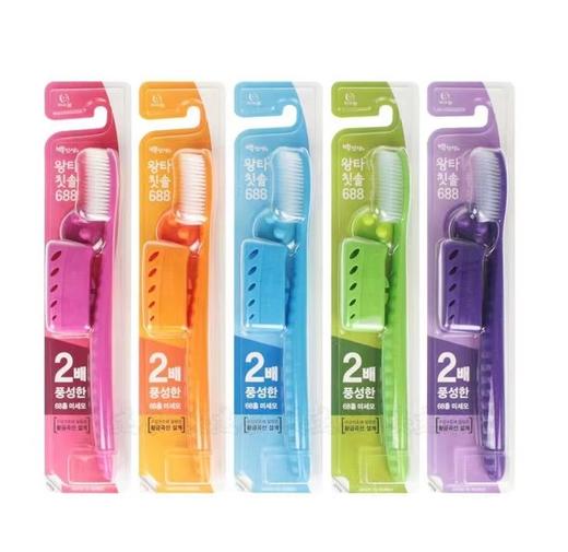 【中欧班列8支】韩国王打牙刷 原装进口王打大刷头双层牙刷 1支*8/盒 商品图7