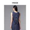 VIMAGE纬漫纪率性无袖牛仔简约大方小上衣V2413101 商品缩略图4