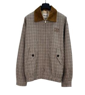 中性款logo刺绣格纹夹克外套017