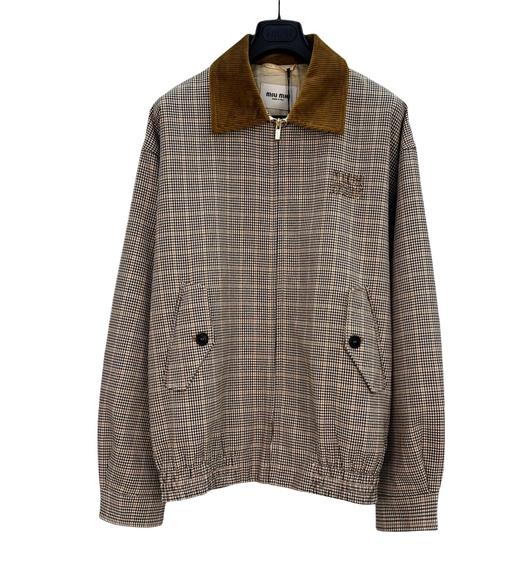 中性款logo刺绣格纹夹克外套017 商品图0