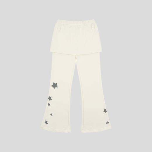 GOODBAI GOODEES 星星印花假两件裙裤微喇休闲长裤 商品图2