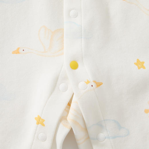 怡比小天鹅之家长袖开襟哈衣HY25AUN019白黄色调59#-80# 商品图9