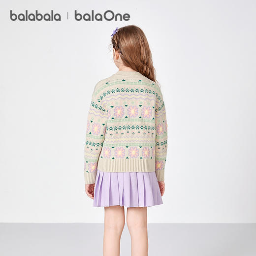 巴拉巴拉balaOne童装女童毛衫儿童2025冬季新款毛衣花朵提花甜美 商品图2