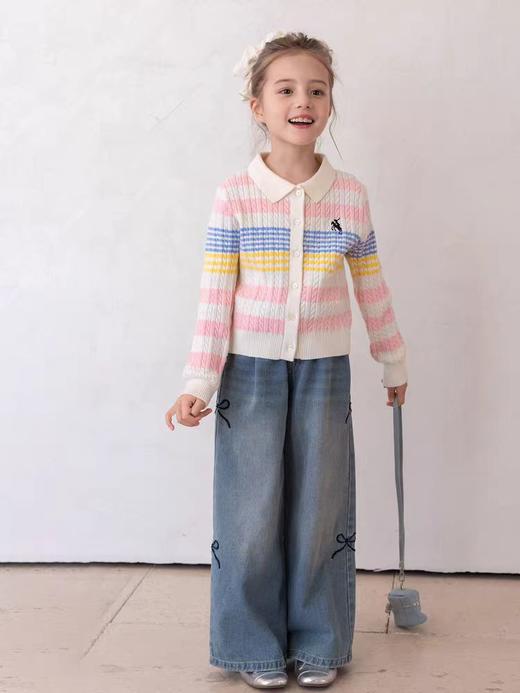 蝴蝶结牛仔阔腿裤 商品图2