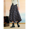 两三事 窗棱旧絮 2025秋季新款复古流苏不规则下摆格子半身裙长裙 商品缩略图1