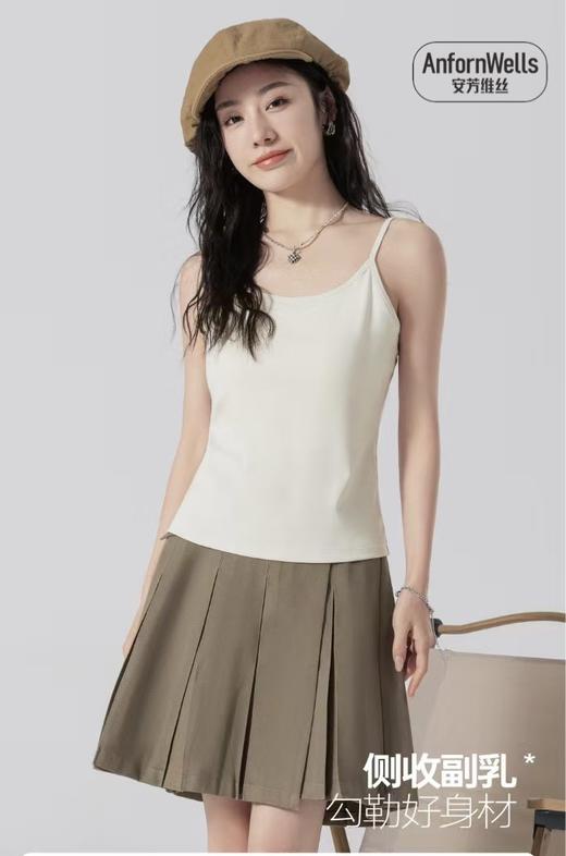 美背吊带一体杯背心丝光棉面料柔软舒适百搭15135067 商品图0