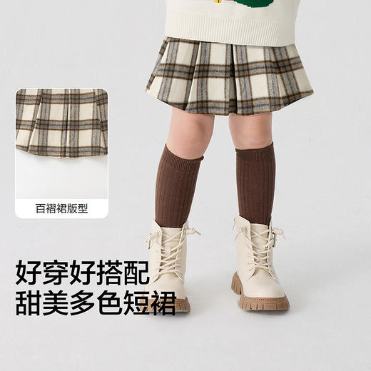 巴拉巴拉童装儿童半身裙秋冬装女童短裙中大童百搭洋气时尚百褶裙 商品图3