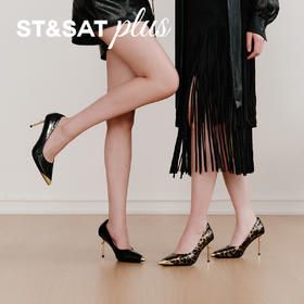 【黑金限定】星期六金属尖头气质细高跟SSD3111091